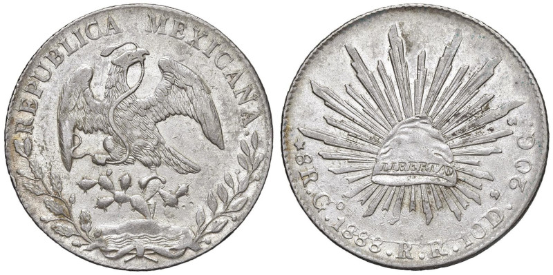 MESSICO 8 Reales 1888 Go RR - KM 377.8 AG (g 27,07)

BB/BB+