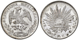 MESSICO 8 Reales 1895 Zs FZ - KM 377.13 AG (g 26,99) Depositi, graffietto al R/

SPL+