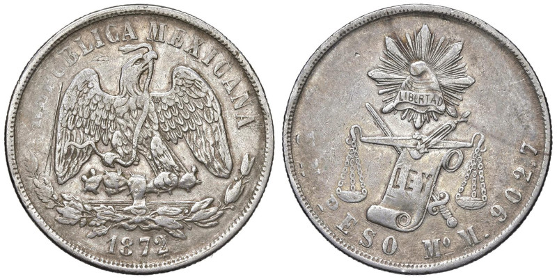 MESSICO Peso 1872 Mo M - KM 408.5 AG (g 26,91) Graffio al D/

qBB