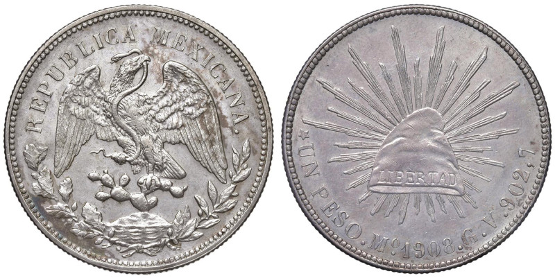 MESSICO Peso 1908 Mo GV - KM 409.2 AG (g 27,02)

SPL+