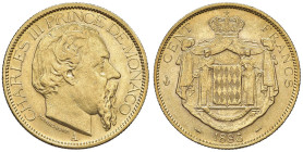 MONACO Carlo III (1856-1889) 100 Franchi 1886 - KM 99 AU (g 32,26)

BB-SPL
