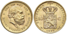 OLANDA Willem III (1849-1890) 10 Gulden 1889 - Fr. 342 AU (g 6,71) Colpetto al bordo

SPL+