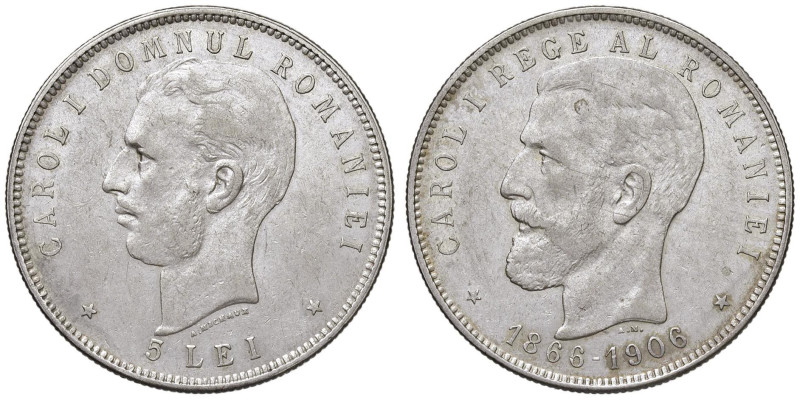 ROMANIA Carol I (1881-1914) 5 Lei 1906 - KM 35 AG (g 25,00)

BB