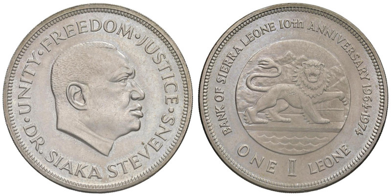 SIERRA LEONA Siaka Stevens (1971-1985) Leone 1974 - KM 26a CuNi (g 28,29)

FDC