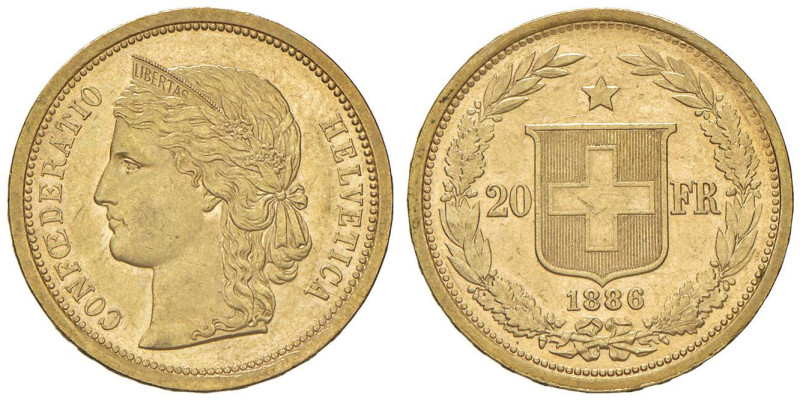 SVIZZERA 20 Franchi 1886 - AU (g 6,43)

SPL