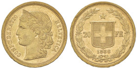 SVIZZERA 20 Franchi 1886 - AU (g 6,43)

SPL
