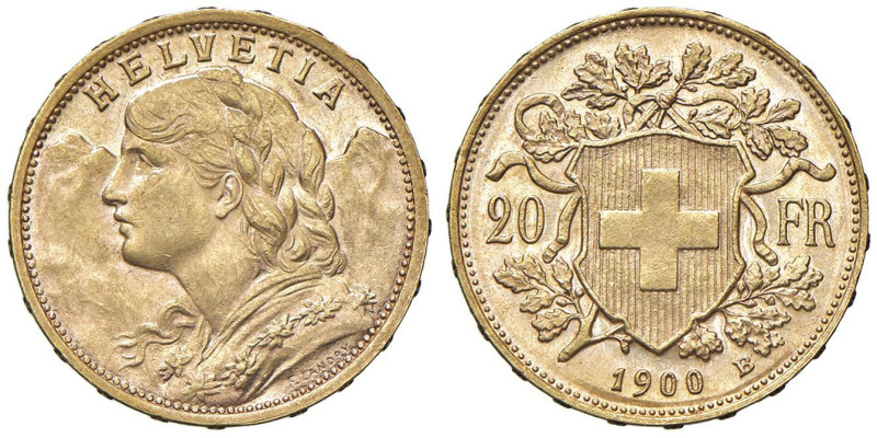 SVIZZERA 20 Franchi 1900 - AU (g 6,43)

qFDC