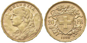 SVIZZERA 20 Franchi 1902 - AU (g 6,44)

qFDC