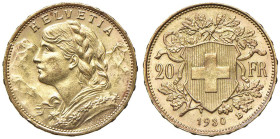 SVIZZERA 20 Franchi 1930 - AU (g 6,44) Minimi colpetti al bordo

SPL+