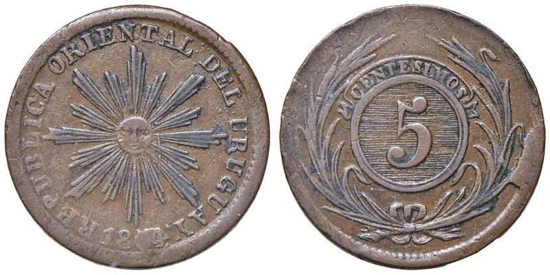 URUGUAY 5 Centimos 1854 - KM 1 CU (g 5,13)

BB