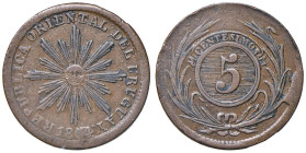URUGUAY 5 Centimos 1854 - KM 1 CU (g 5,13)

BB