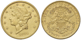 USA 20 Dollari 1904 - KM 74.3 AU (g 33,41)

SPL
