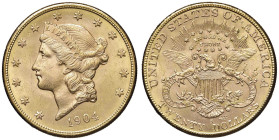 USA 20 Dollari 1904 S - KM 74.3 AU (g 33,43)

SPL
