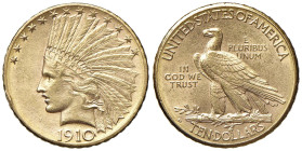 USA 10 Dollari 1910 D - AU (g 16,70) Colpo al bordo

SPL