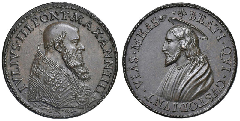 Giulio III (1550-1555) Medaglia 1554 An. IIII - Gesù Cristo Nimbato - Opus: Ales...