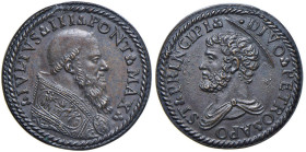 Giulio III (1550-1555) Medaglia senza data - San Pietro Apostolo e Principe - Opus: Giangiacomo Bonzagni - Modesti 381 - AE (g 10,09 - Ø 25,86 mm) Ric...