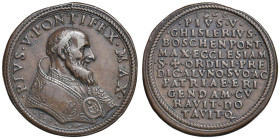 Pio V (1566-1572) Medaglia 1566 - Conclusione della chiesa di Santa Croce in Boscomarengo - Opus: Gianfederico Bonzagni -CNORP 595 - RRR - AE (g 10,49...