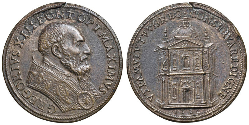 Gregorio XIII (1572-1585) Medaglia 1582 Per la costruzione della chiesa di San G...