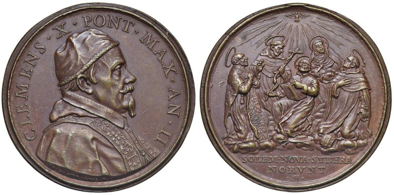 Clemente X (1670-1676) Medaglia 1671 An. II - Canonizzazione dei cinque Santi ir...