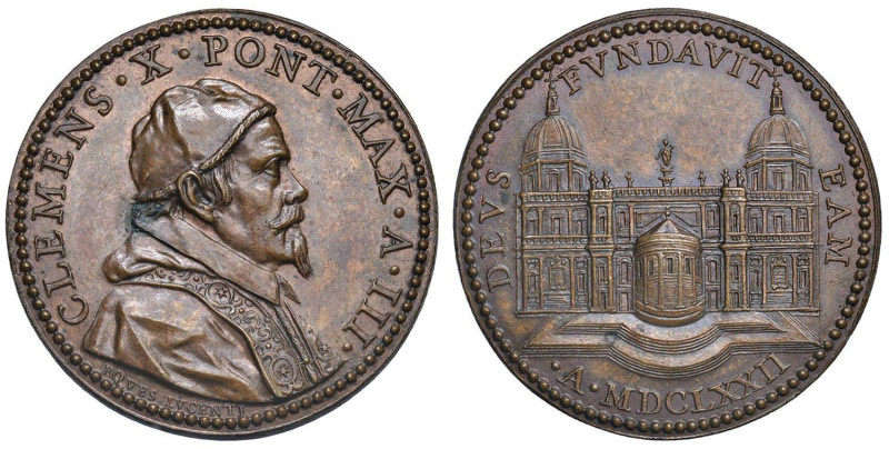 Clemente X (1670-1676) Medaglia 1672 An. III - la tribuna della Basilica Liberia...