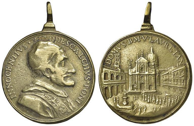 Innocenzo XI (1676-1689) Medaglia fusa senza data - il Piazzale della Madonna di...