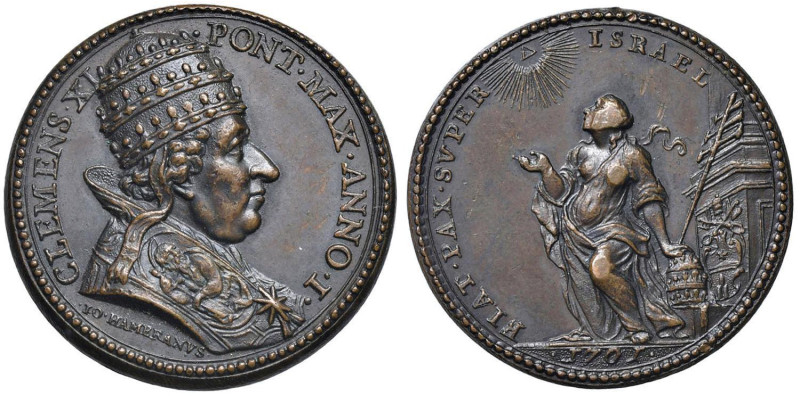 Clemente XI (1700-1721) Medaglia 1701 An. I - Esortazione alla pace - Opus Giova...