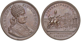 Clemente XIV (1769-1774) Medaglia 1771 An. III - opere d'arte acquistate per il Museo Clementino - Opus: F. Cropanese - AE (g 15,43 - Ø 35,20 mm) Rara...