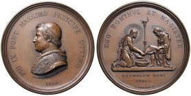 Pio IX (1846-1878) Medaglia 1853 - Lavanda dei Piedi EGO DOMINVS ET MAGISTER - Opus: Luigi Arnaud AE (g 273,42 - Ø 95,12 mm) RRR Medaglia Galvano dell...