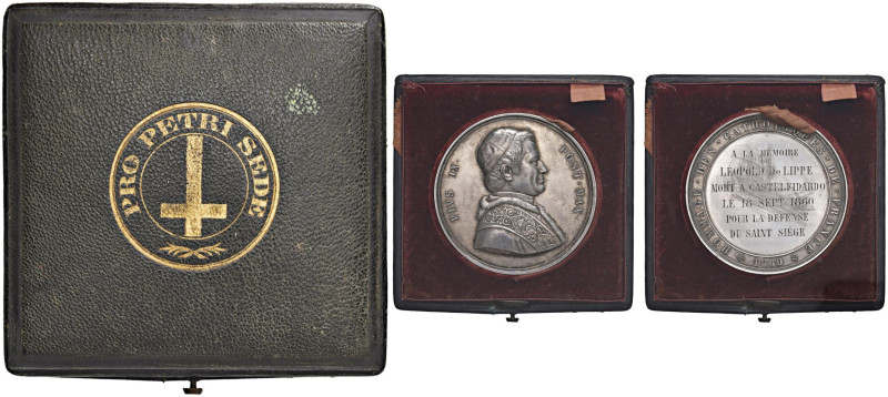 Pio IX (1846-1866) Medaglia 1860 omaggio dei cattolici di Francia a la memo Leop...