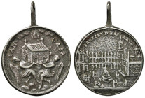 MEDAGLIE VOTIVE LAURETANE - Medaglia con la Piazza di Loreto e la traslazione - AG (g 7,93 - 27 mm)

BB