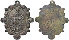 Placchetta raffigurante la Trinità. Bottega Paolo e Francesco de Levis (Verona, primo quarto del '600) - AE (g 59,00 - h 94 mm) RRR

n.a.
