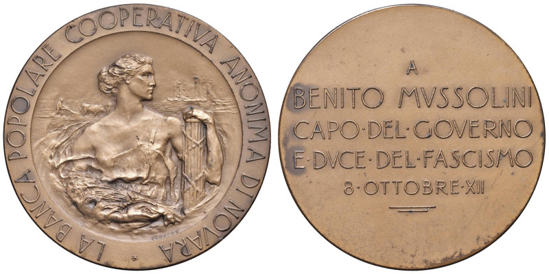 MEDAGLIE FASCISTE Medaglia A. XII Banca popolare cooperativa anonima di Novara -...