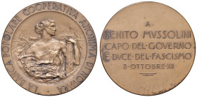 MEDAGLIE FASCISTE Medaglia A. XII Banca popolare cooperativa anonima di Novara - Opus: Johnson - AE (g 62,45 - Ø 55 mm)

SPL+