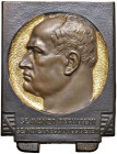 MEDAGLIE FASCISTE Placchetta - Opus: Rivalta - MD (g 34,37 - Ø 61x80mm) Appiccagnolo al rovescio rovinato

qFDC