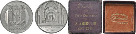 Sant' Ambrogio patrono di Milano Medaglia coniata 1897 A ricordo delle feste Centenarie di S. Ambrogio, Basilica Ambrosiana di Milano (397-1897) Mille...