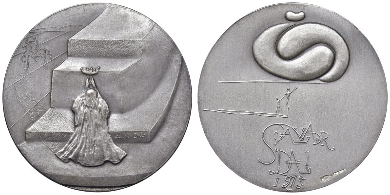 Salvador Dalì (1904-1989) Medaglia artistica coniata in argento 1975 I Dieci Com...