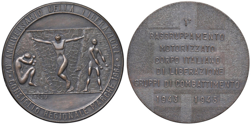 Sassu Aligi (1912-2000) Medaglia coniata 1985 Quarantesimo anniversario della Li...