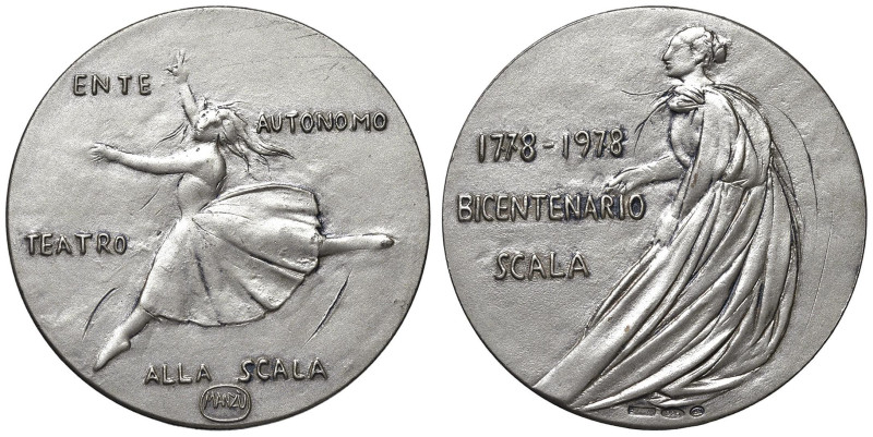 MILANO. Medaglia artistica coniata 1978 Bicentenario Teatro alla Scala di Milano...