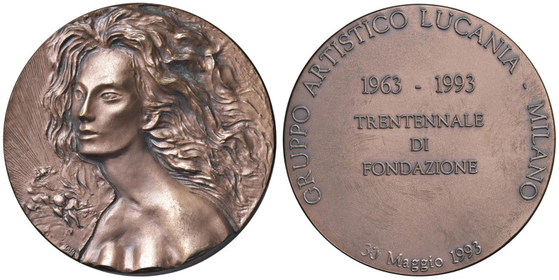 MILANO. Medaglia artistica coniata 1993 Gruppo Artistico Lucano, Trentennale di ...