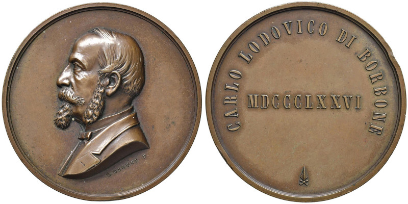 Parma Carlo Lodovico di Borbone Medaglia 1876 Opus: Giorgi AE (g 66,45 - Ø 50,84...