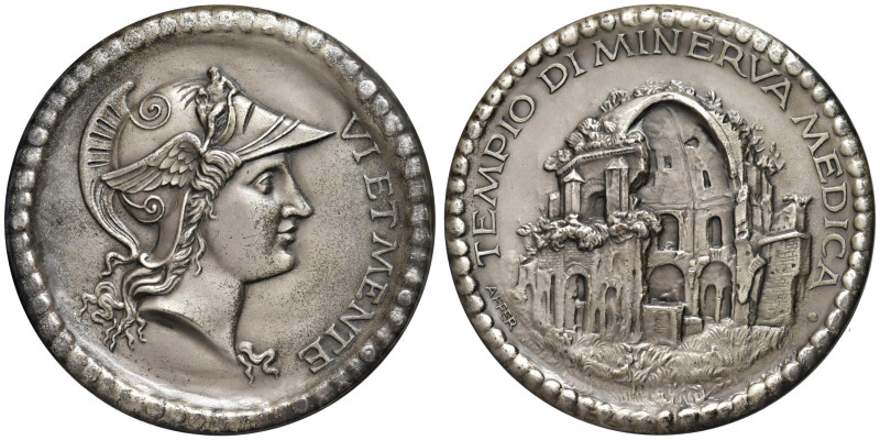 ROMA. Medaglia artistica di grande modulo senza data (XX secolo) Tempio di Miner...