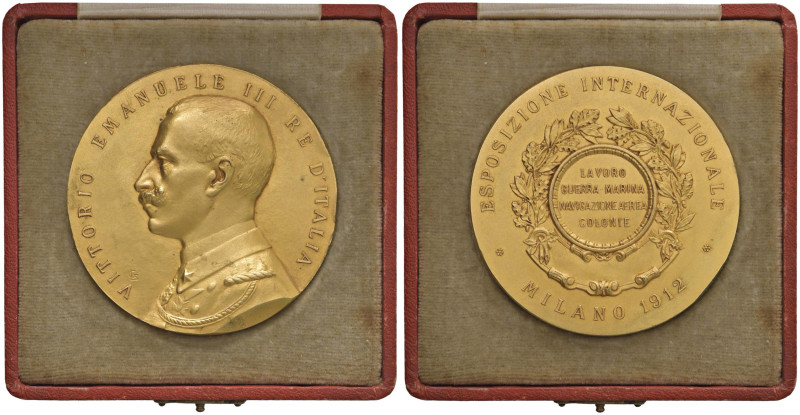 Vittorio Emanuele III (1900-1943) Medaglia coniata 1912 Esposizione Internaziona...