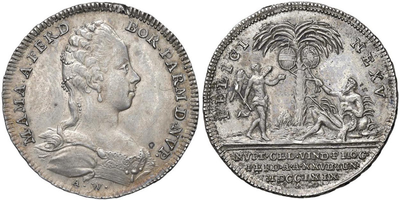 Parma Ferdinando di Borbone (1765-1802) Gettone 1769 per il matrimonio con Maria...