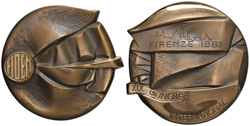 XIX Conferenza Internazionale FIDEM Medaglia artistica coniata 1983 FIDEM, Firen...