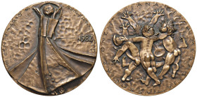 Angelo Grilli (1932-2015) Medaglia coniata 1982 VII Centenario di San Francesco d'Assisi - Opus: A.Grilli, edizione degli stabilimenti Stefano Johnson...