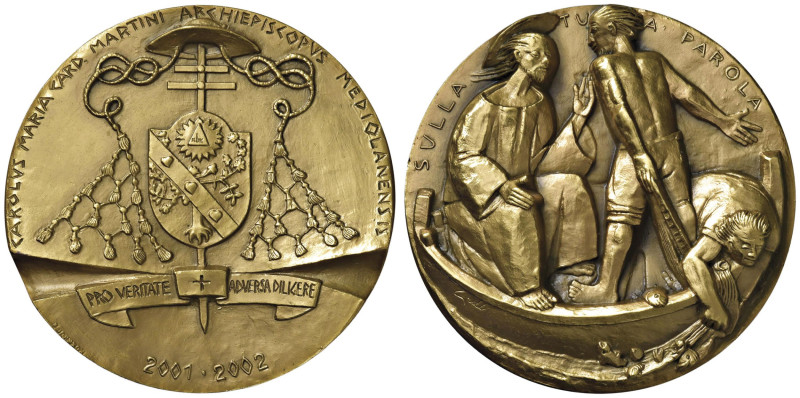 Angelo Grilli (1932-2015) Medaglia coniata 2001 Cardinale Carlo Maria Martini, L...
