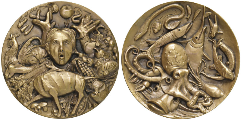 Angelo Grilli (1932-2015) Medaglia-Scultura coniata 2015 Expo di Milano, le Fort...