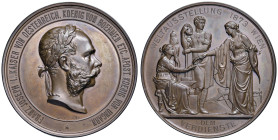 AUSTRIA. Franz Joseph I (1830-1916) Medaglia coniata 1873 Esposizione Mondiale di Vienna, medaglia al merito - Opus: J. Tautenhayn e K. Schwenzer - AE...