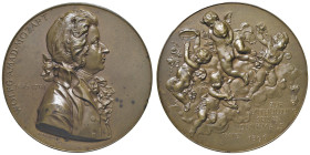 AUSTRIA. W.A.Mozart (1756-1791) Medaglia coniata 1896 Allegoria alla Musica, in onore al celebre musicista - Opus: A. Scharft - AE (g.85 - Ø 56,5 mm) ...
