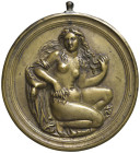 FRANCIA. Medaglia artistica di grande modulo da fusione del XIX secolo Figura femminile velata in nudità - fusione senza firma con appiccagnolo da uni...